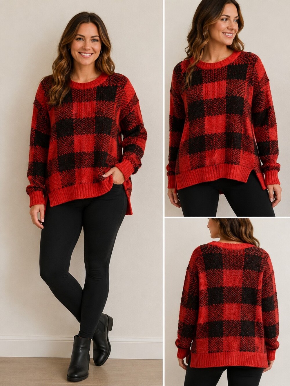 Love & liberty Buffalo Plaid Women's Sweater